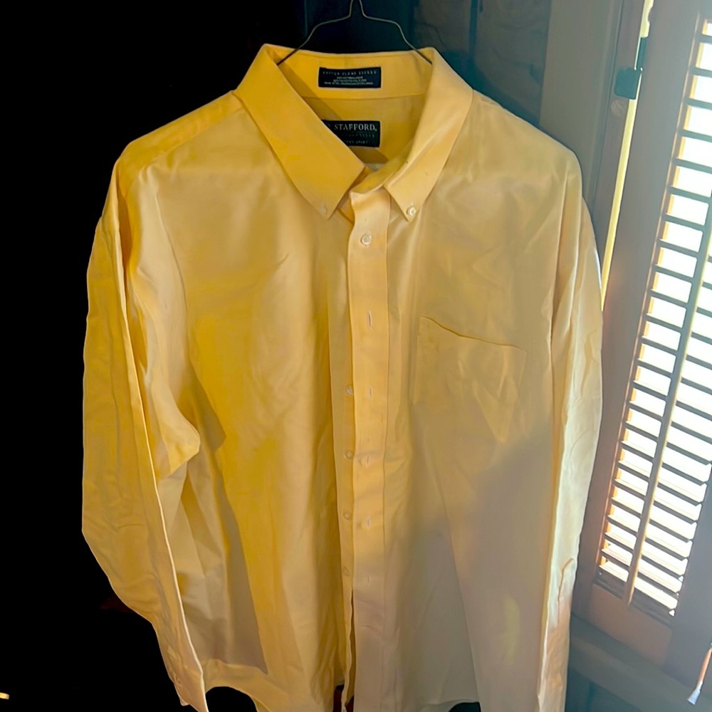 Mens bright yellow dress shirt